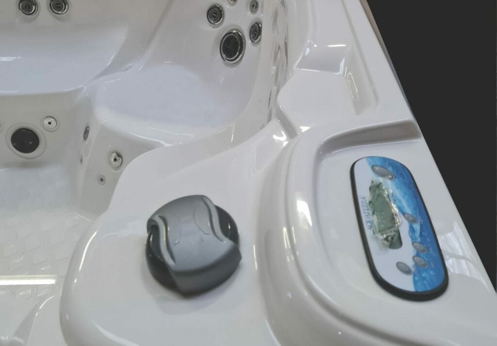 Inside jets and control panel for Garden Leisure Hot Tub